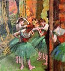 Green Canvas Paintings - Dancers, Pink and Green